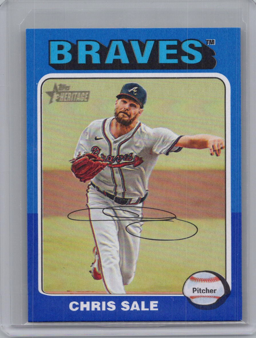 2024 Topps Heritage #515 Chris Sale Dark Blue Border Atlanta Braves
