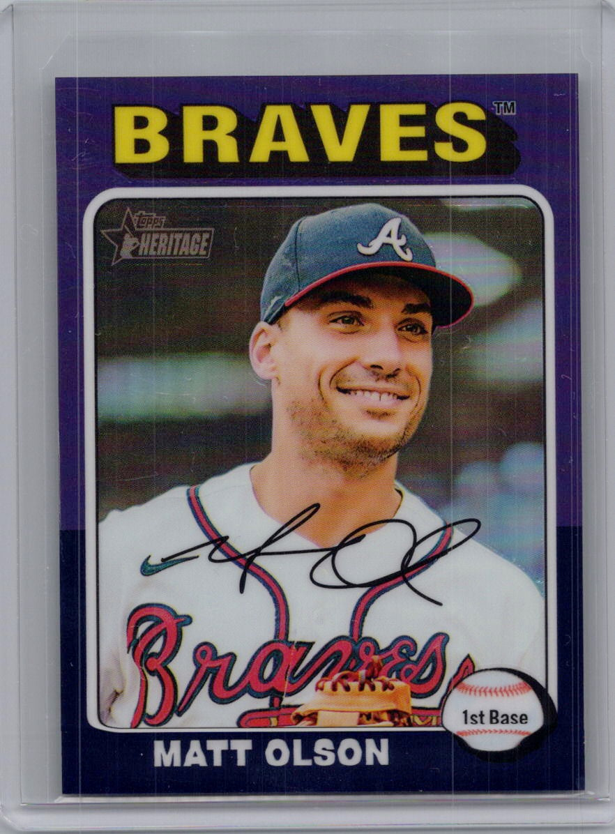 2024 Topps Heritage #440 Matt Olson Chrome Purple Refractor Atlanta Braves