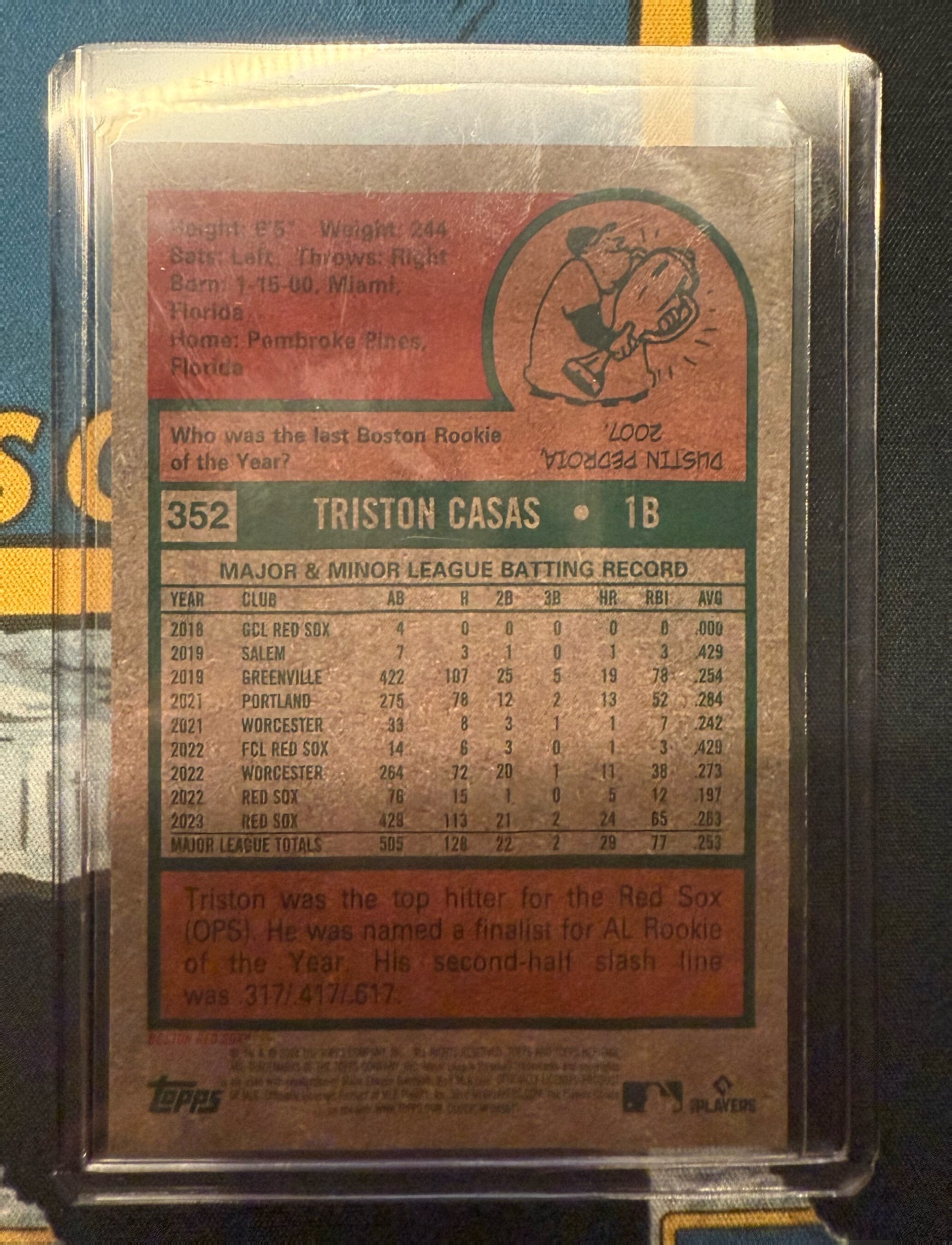 2024 Topps Heritage #352 Triston Casas Chrome Black Refractor #/75 Boston Red Sox