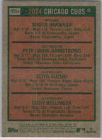 2024 Topps Heritage #75TQ-4 Bellinger/Suzuki/Imanaga/Crow-Armstrong Team Quads