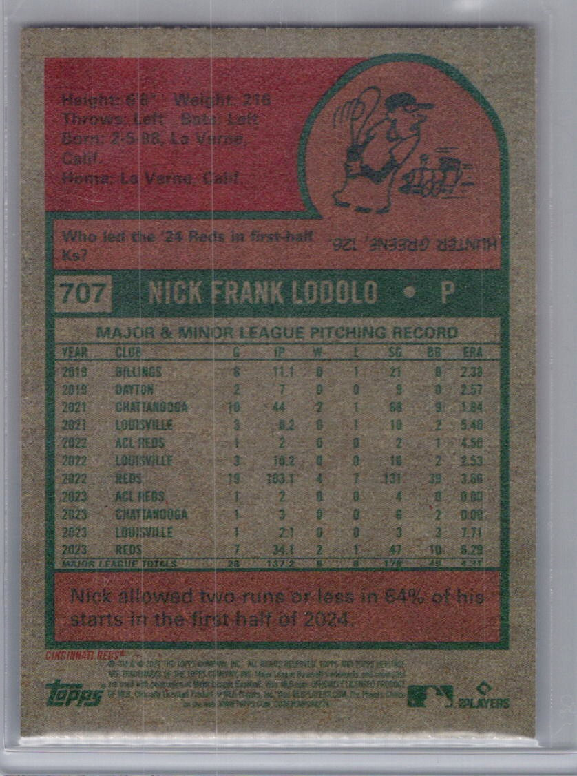 2024 Topps Heritage #707 Nick Lodolo Cincinnati Reds
