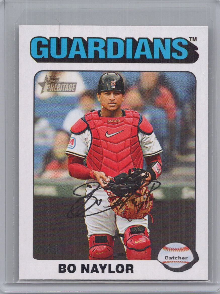 2024 Topps Heritage #605 Bo Naylor White Border Cleveland Guardians