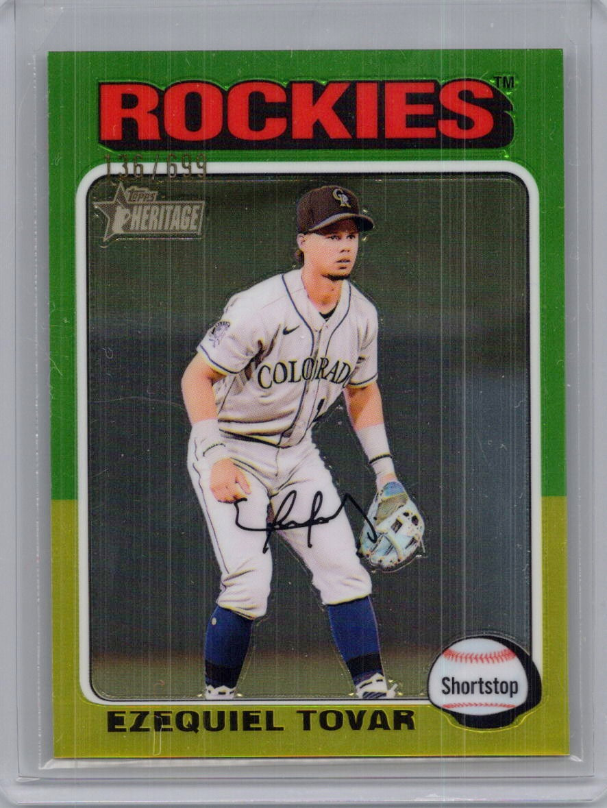 2024 Topps Heritage #328 Ezequiel Tovar Chrome #/699 Colorado Rockies