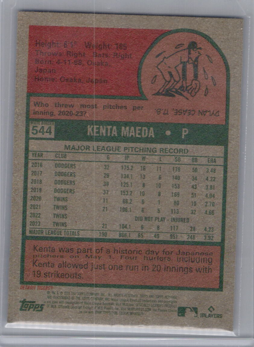 2024 Topps Heritage #544 Kenta Maeda Dark Blue Border Detroit Tigers