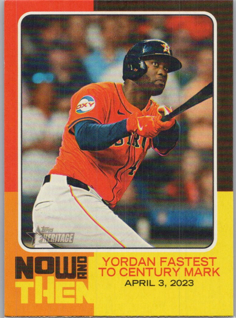 2024 Topps Heritage #NAT-4 Yordan Alvarez Now and Then Houston Astros
