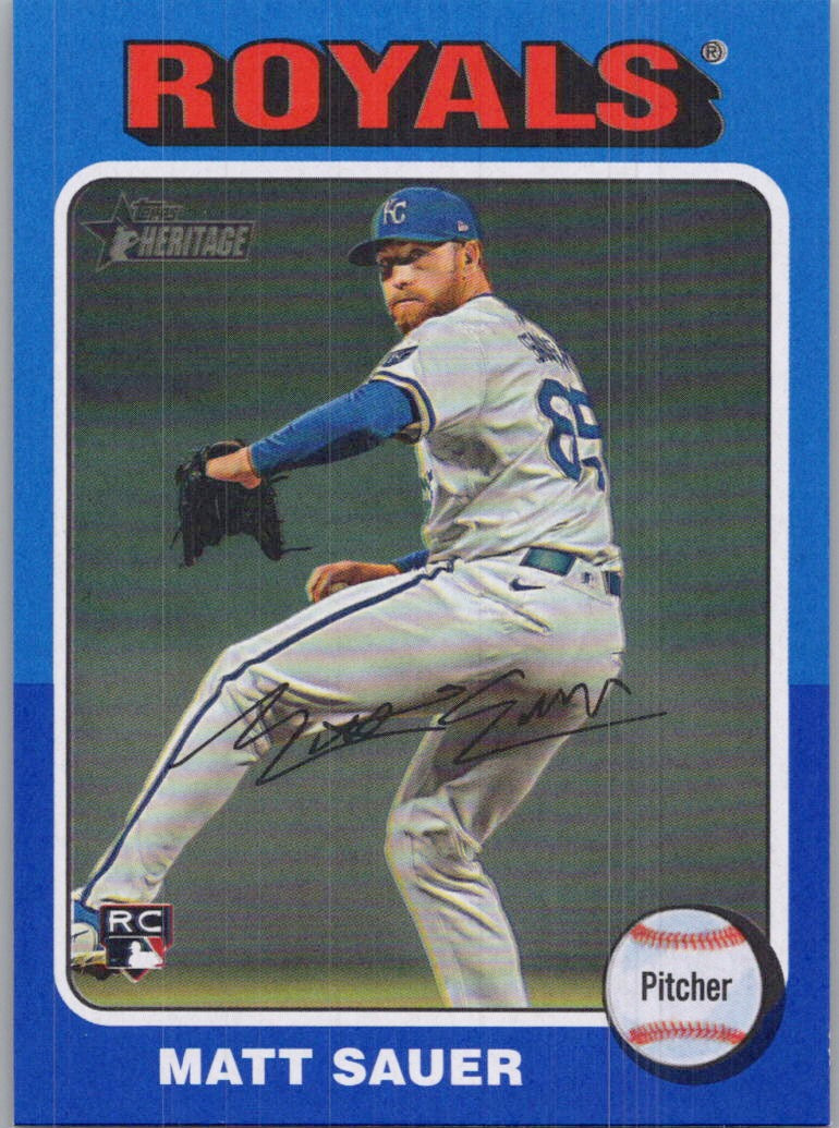 2024 Topps Heritage #659 Matt Sauer Dark Blue Border Kansas City Royals