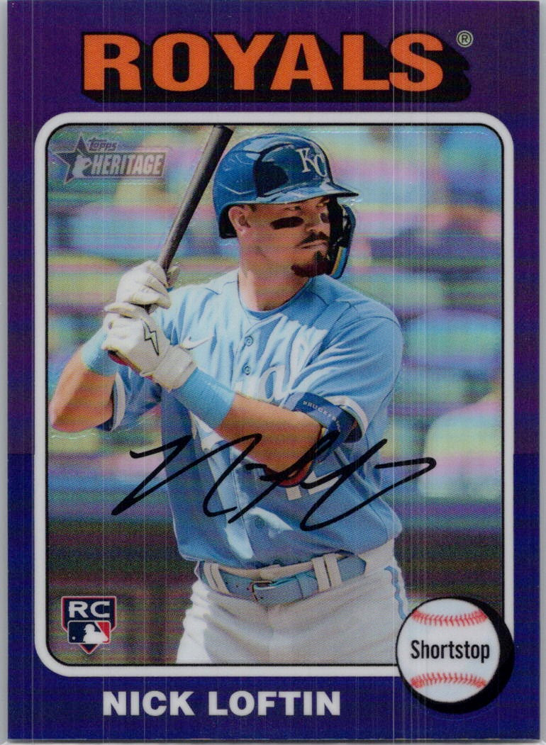 2024 Topps Heritage #482 Nick Loftin Chrome Purple Refractor Kansas City Royals