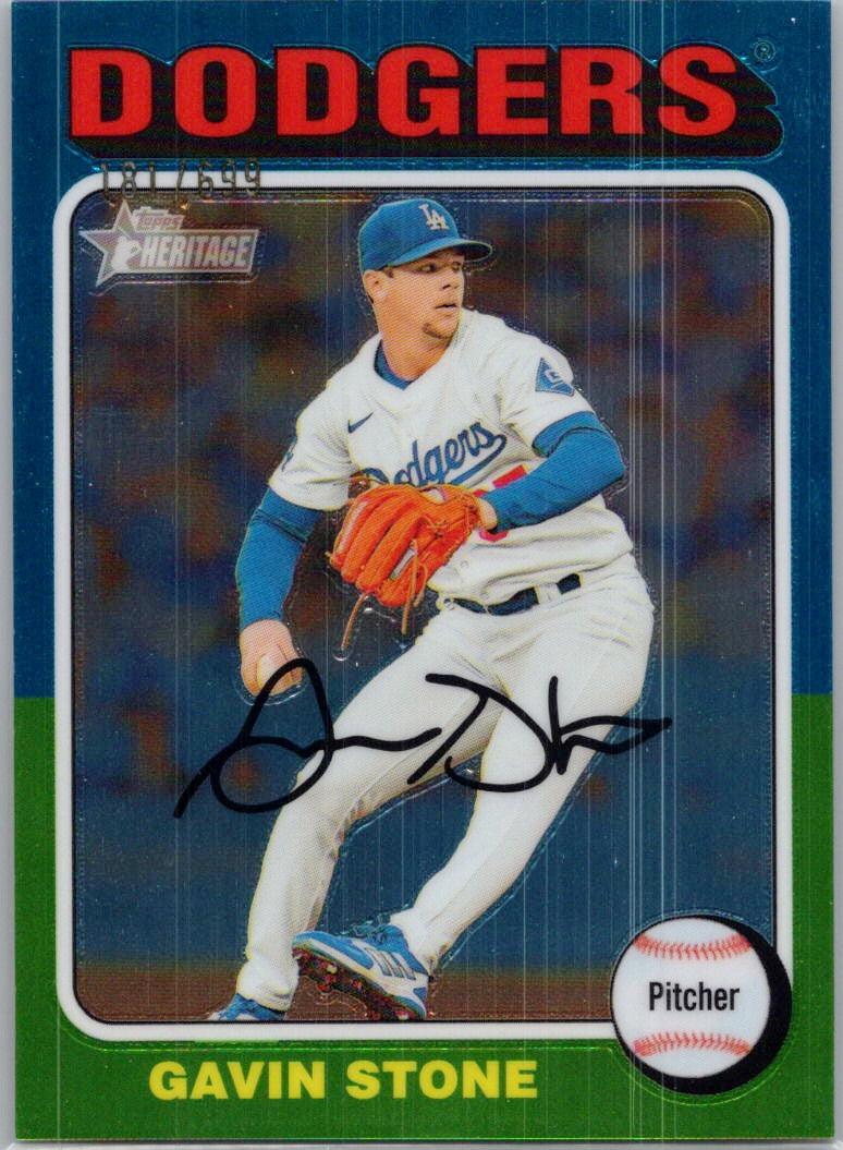 2024 Topps Heritage #642 Gavin Stone Chrome #/699 Los Angeles Dodgers