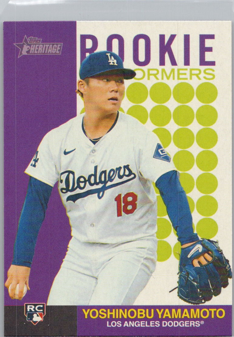 2024 Topps Heritage #RP-12 Yoshinobu Yamamoto Rookie Performers Los Angeles Dodgers