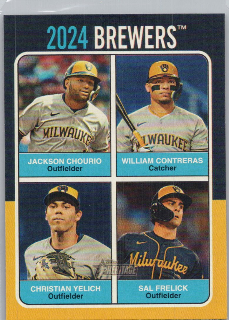2024 Topps Heritage #75TQ-9 Sal Frelick/Christian Yelich/William C./Jackson C.