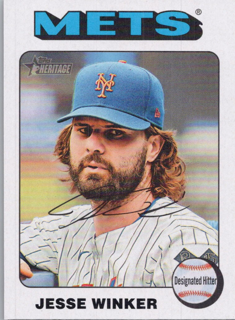2024 Topps Heritage #600 Jesse Winker White Border New York Mets