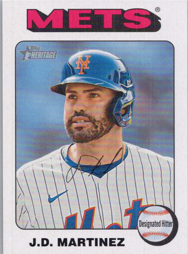 2024 Topps Heritage #528 J.D. Martinez White Border New York Mets