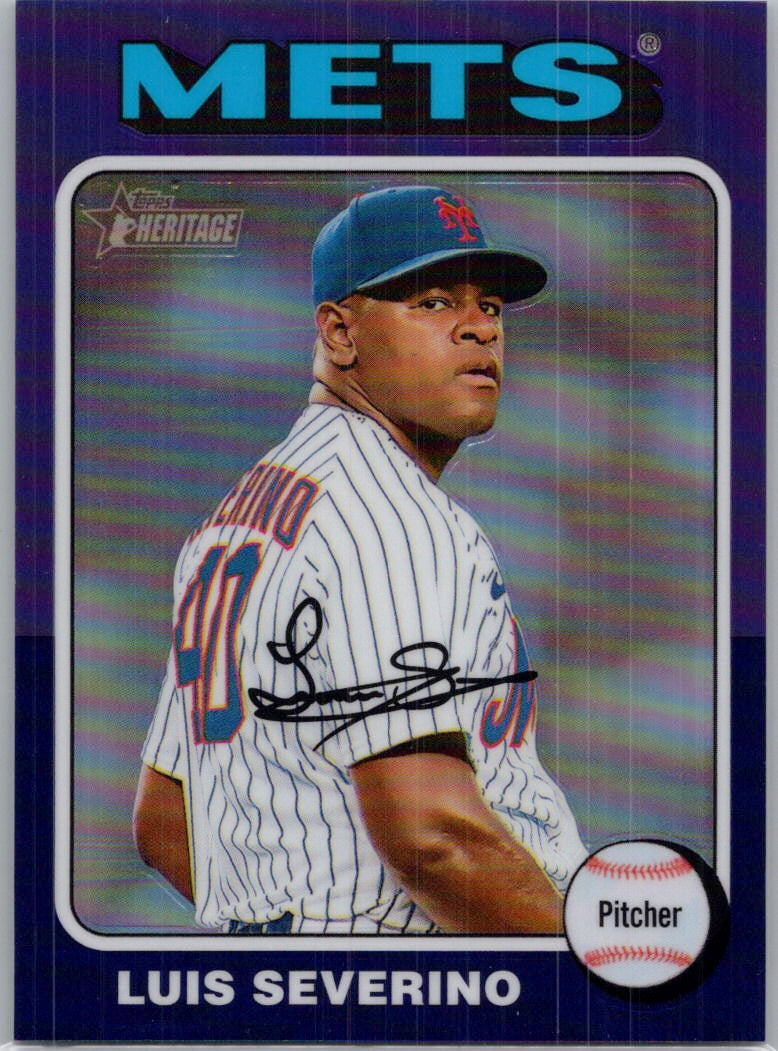 2024 Topps Heritage #34 Luis Severino Chrome Purple Refractor New York Mets