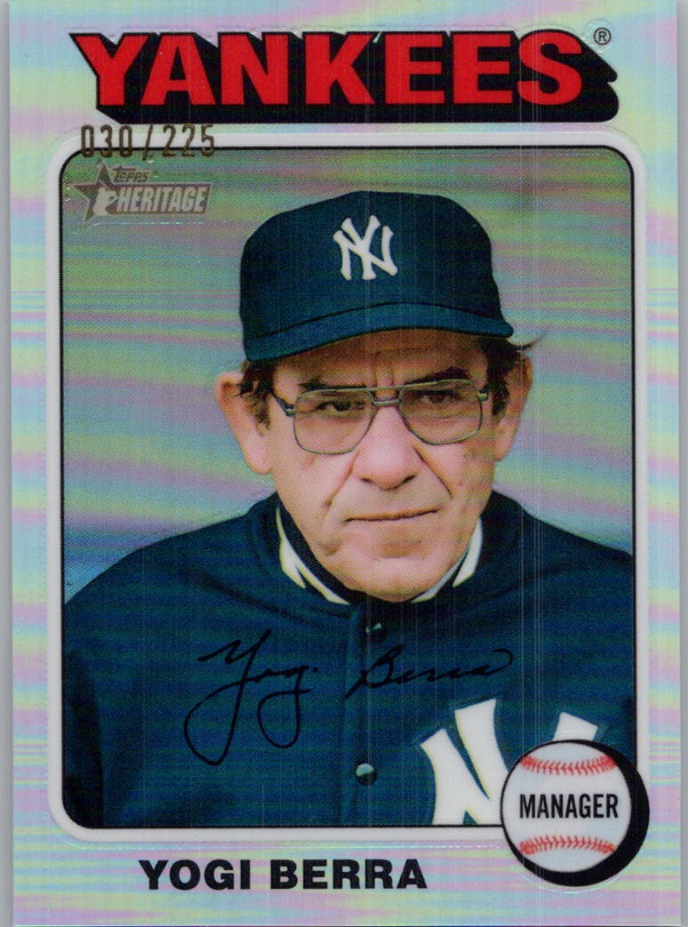 2024 Topps Heritage #123 Yogi Berra Silver Refractor #/225 New York Yankees