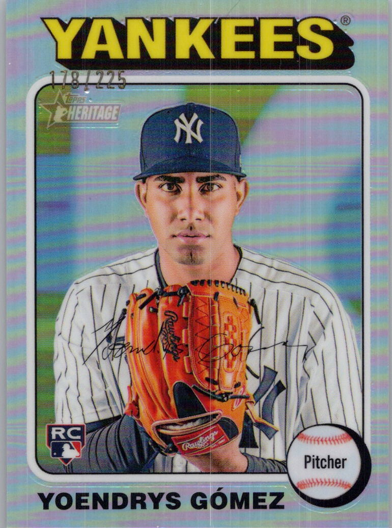 2024 Topps Heritage #661 Yoendrys Gómez Silver Refractor #/225 New York Yankees