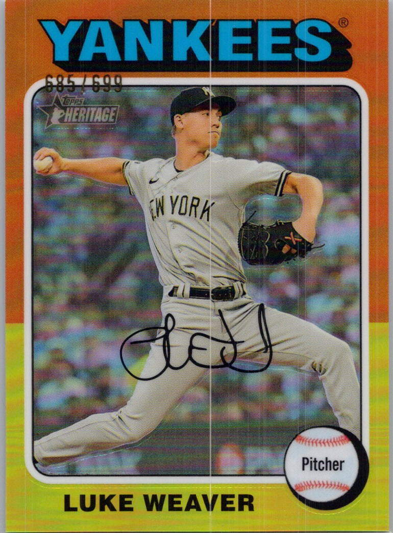 2024 Topps Heritage #61 Luke Weaver Chrome #/699 New York Yankees