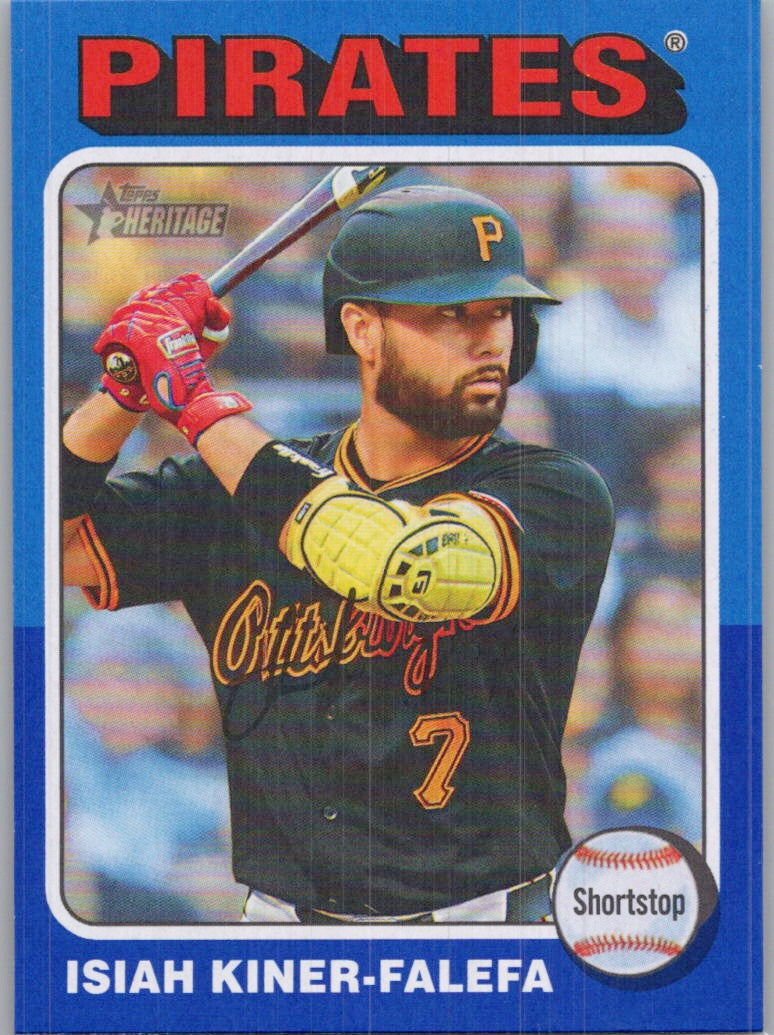 2024 Topps Heritage #582 Isiah Kiner-Falefa Dark Blue Border Pittsburgh Pirates