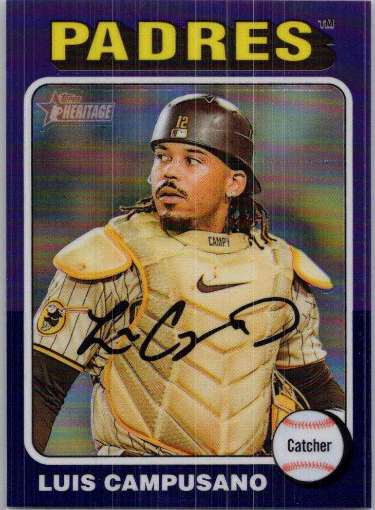 2024 Topps Heritage #67 Luis Campusano Chrome Purple Refractor San Diego Padres