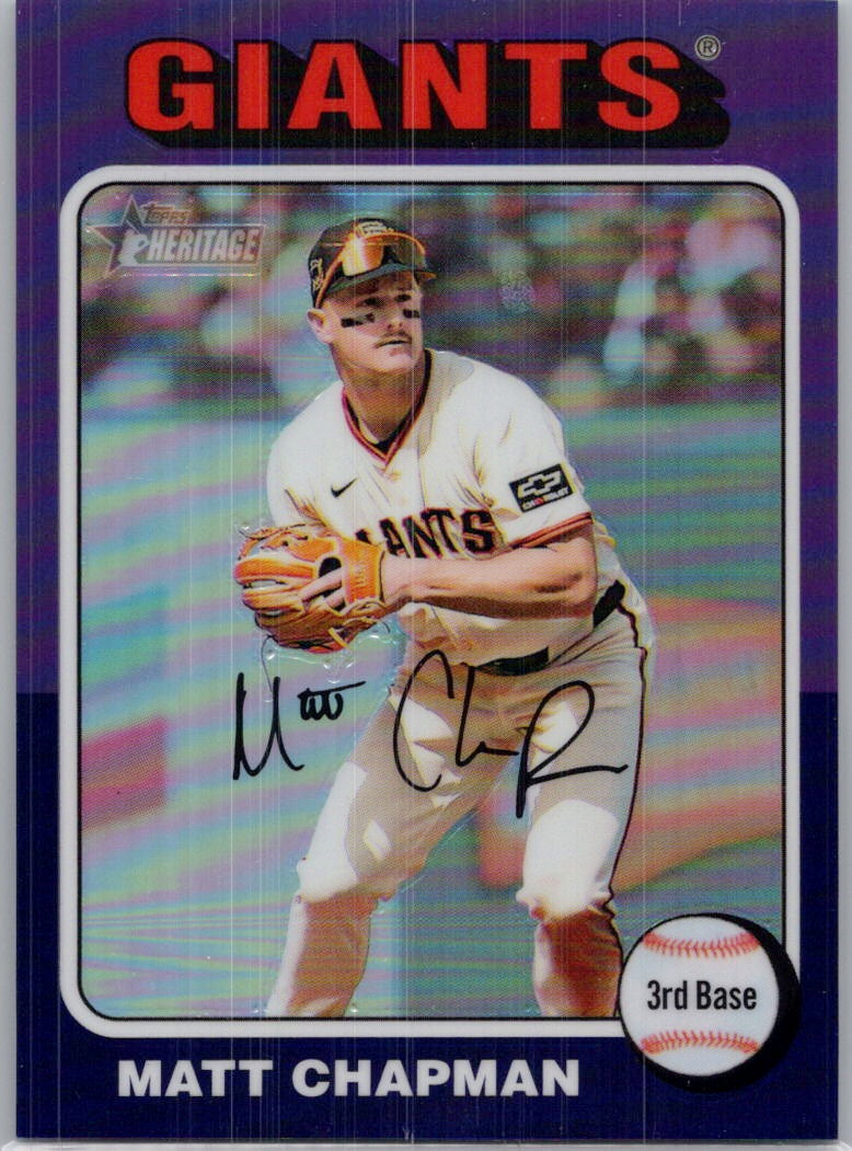 2024 Topps Heritage #511 Matt Chapman Chrome Purple Refractor San Francisco Giants