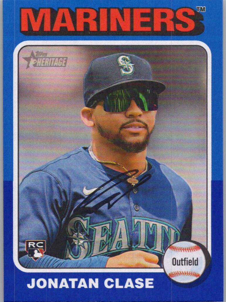 2024 Topps Heritage #639 Jonatan Clase Dark Blue Border Seattle Mariners