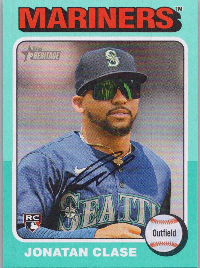 2024 Topps Heritage #639 Jonatan Clase Aqua Border Seattle Mariners