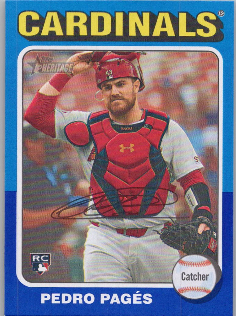 2024 Topps Heritage #704 Pedro Pagés Dark Blue Border St. Louis Cardinals