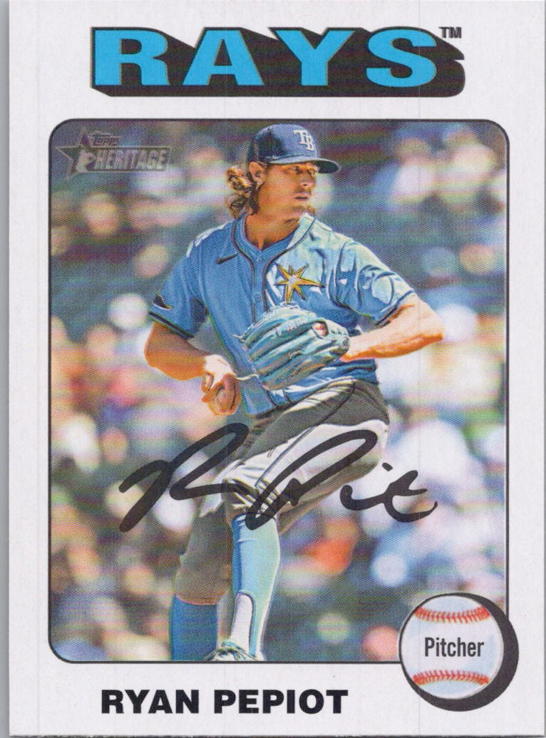 2024 Topps Heritage #668 Ryan Pepiot White Border Tampa Bay Rays