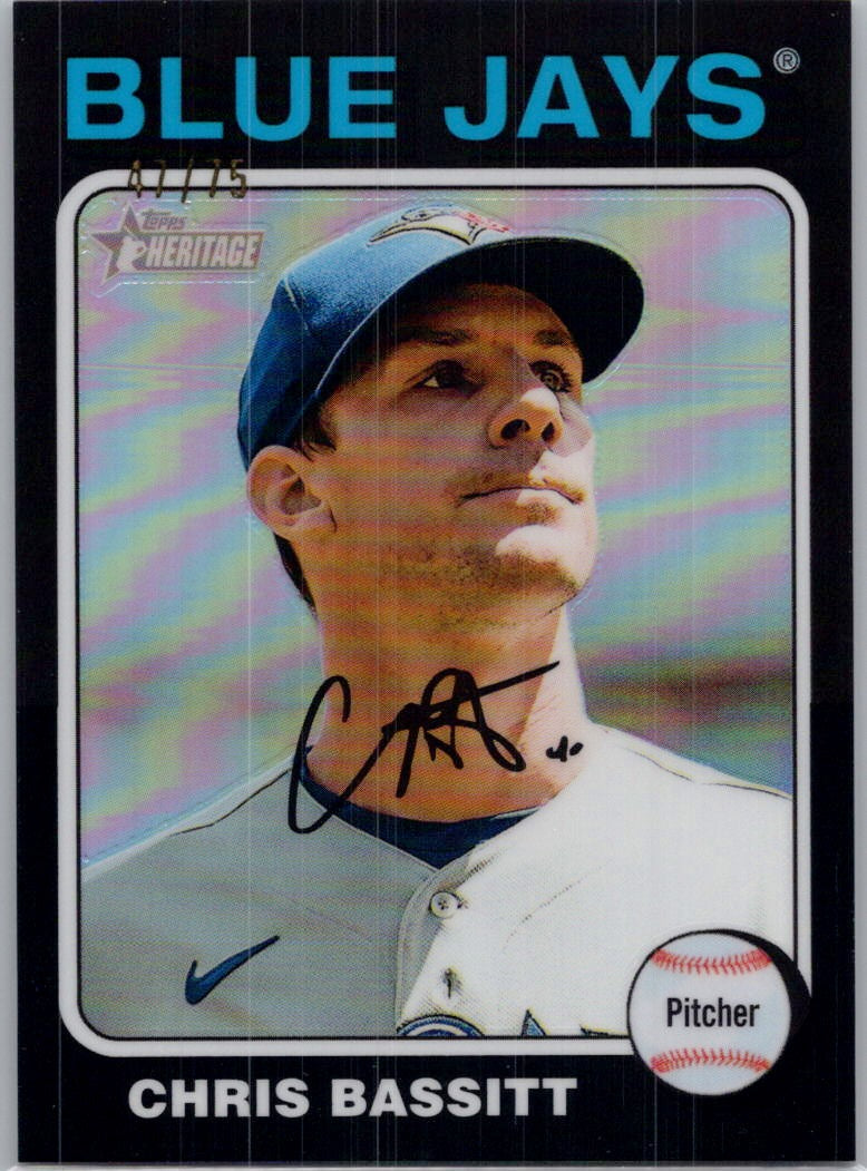 2024 Topps Heritage #349 Chris Bassitt Chrome Black Refractor #/75 Toronto Blue Jays