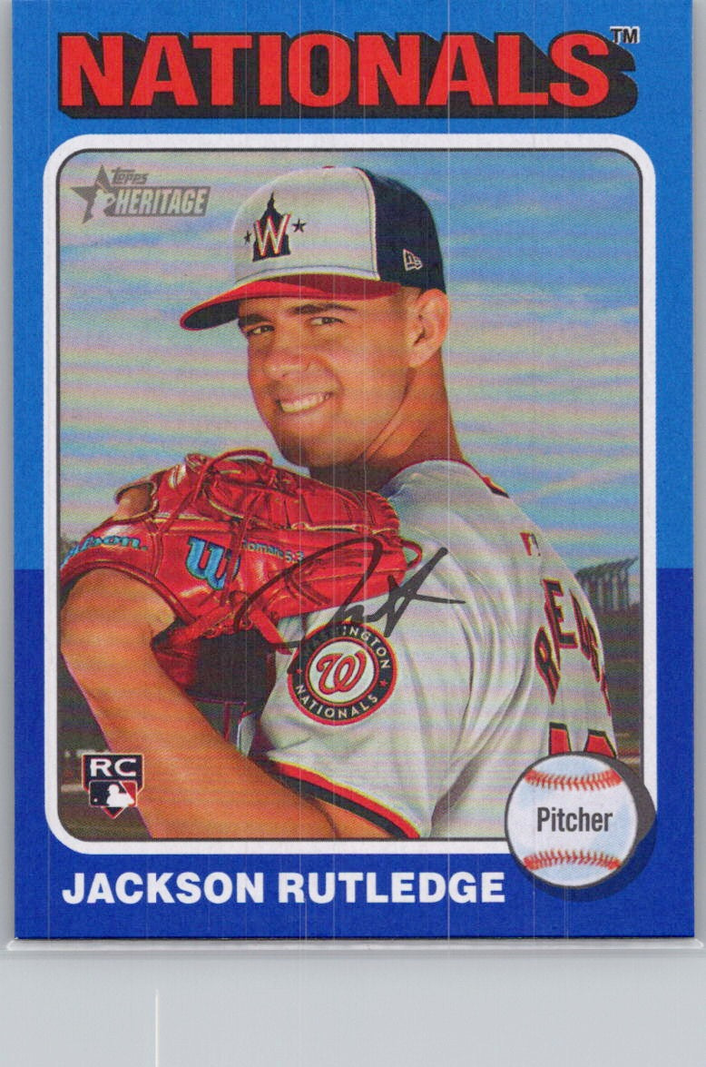 2024 Topps Heritage #660 Jackson Rutledge Dark Blue Border Washington Nationals