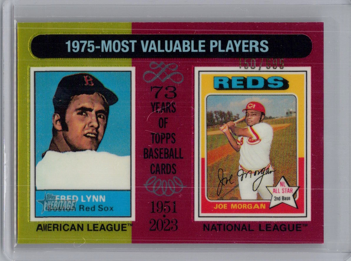2024 Topps Heritage #194 1975 MVPs (Fred Lynn / Joe Morgan) MVP, SN699 Chrome