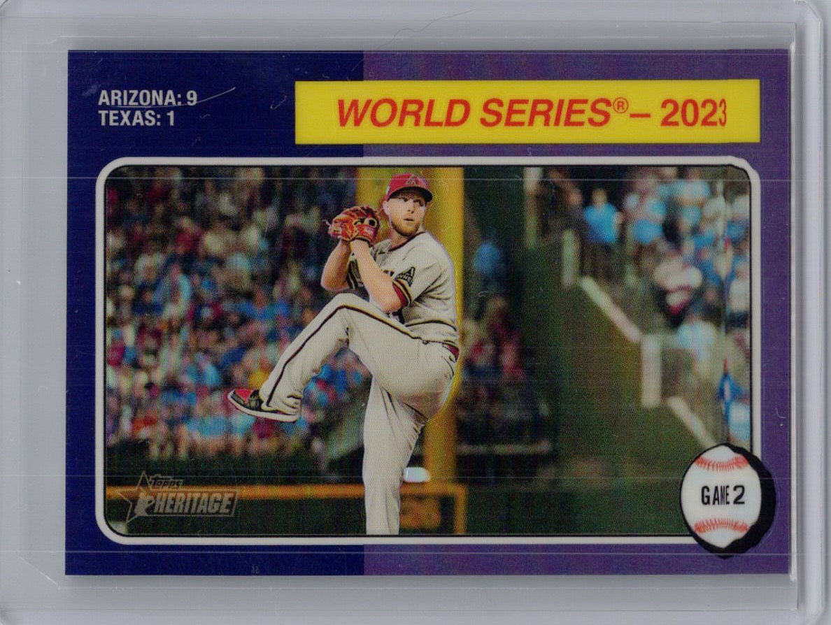 2024 Topps Heritage #462 World Series 2023: Game Chrome Purple Refractor Arizona Diamondbacks