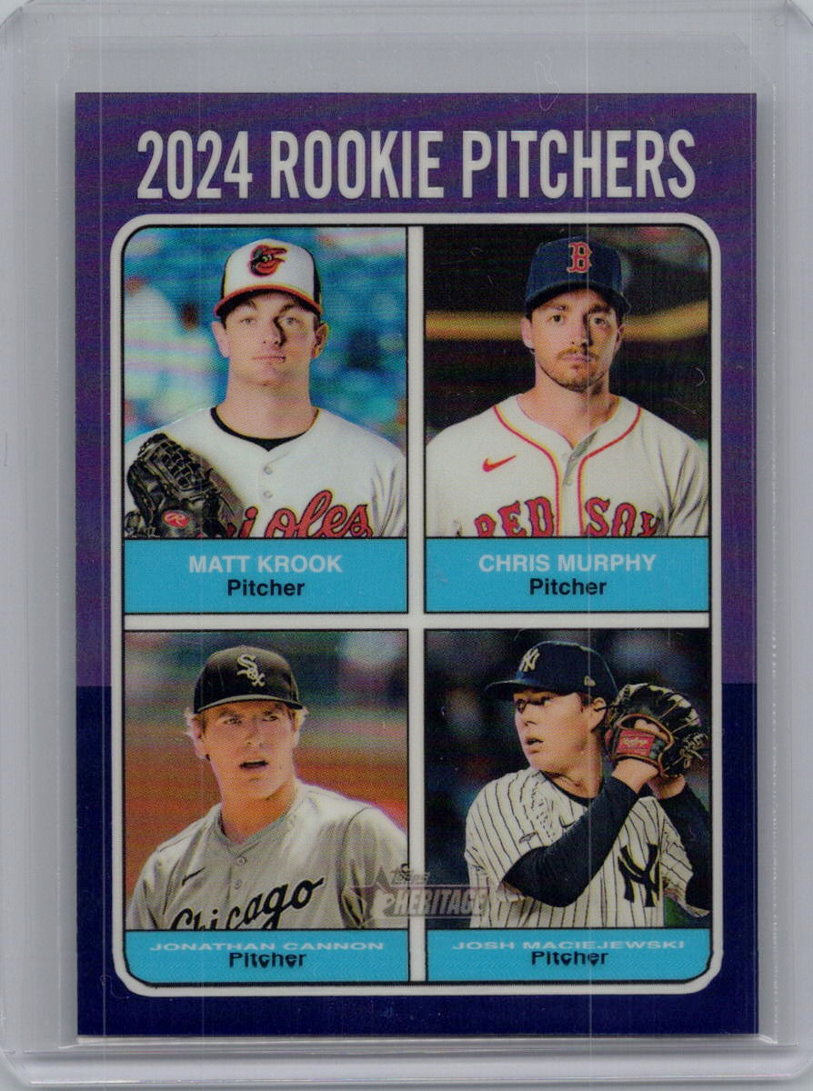2024 Topps Heritage #616 2024 Rookie Pitchers Chrome Purple