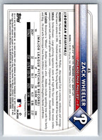 2025 Bowman #45 Zack Wheeler Purple Pattern #/199 Philadelphia Phillies